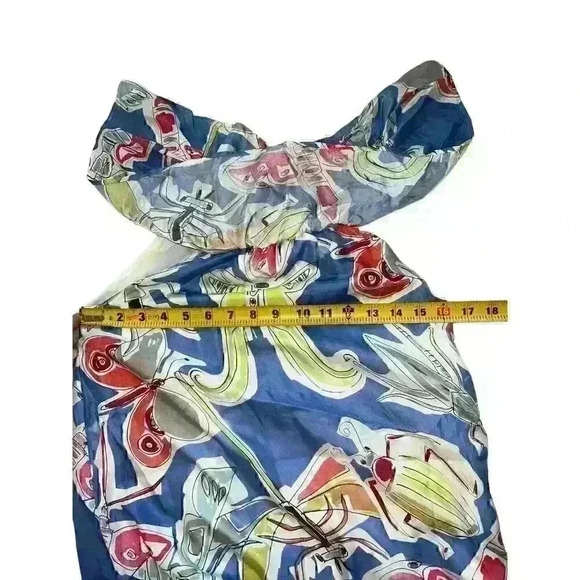 Vilagallo Watercolor Dragon Fly Print 100% Silk Dress Size 38 US Size 6-8 - Picture 6 of 9